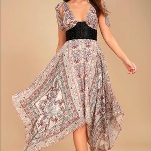 Sexy boho paisley bustier dress